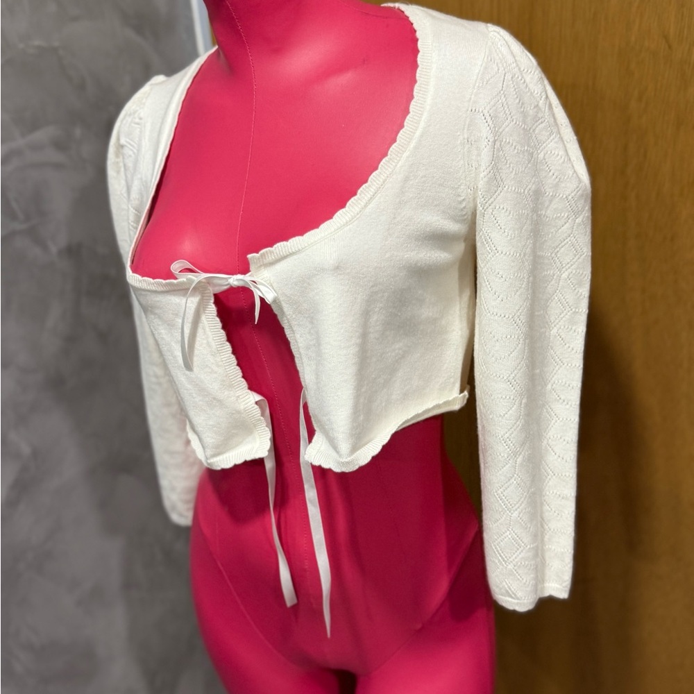 Elegant White Women's Cardigan